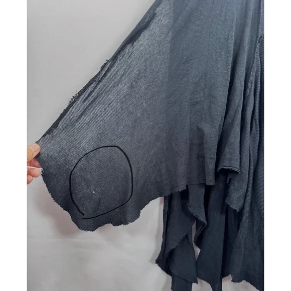 Free People Sing out loud Dress sz L Black Asymmetrical whimsigoth boho - Picture 9 of 9